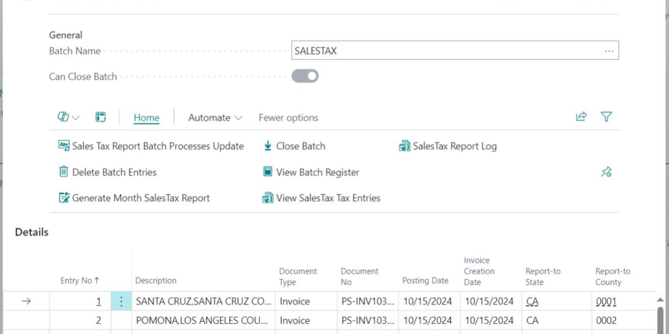 e-tax for business central