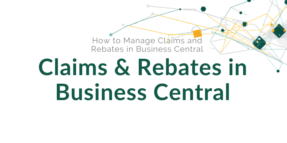 Modern B2B SaaS Banner with Geometric Design claims and rebates business central