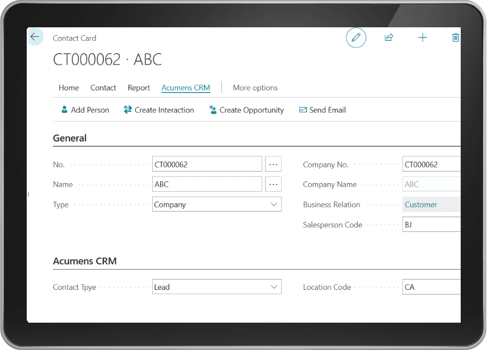 Acumens CRM Enhancements