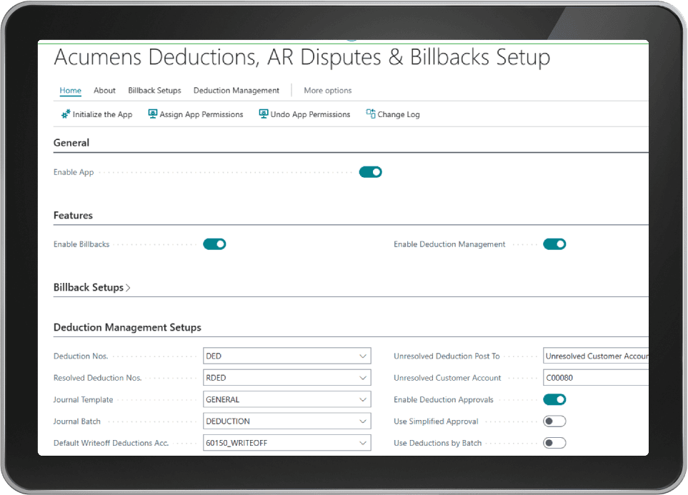 Acumens Deductions, AR Disputes & Billbacks