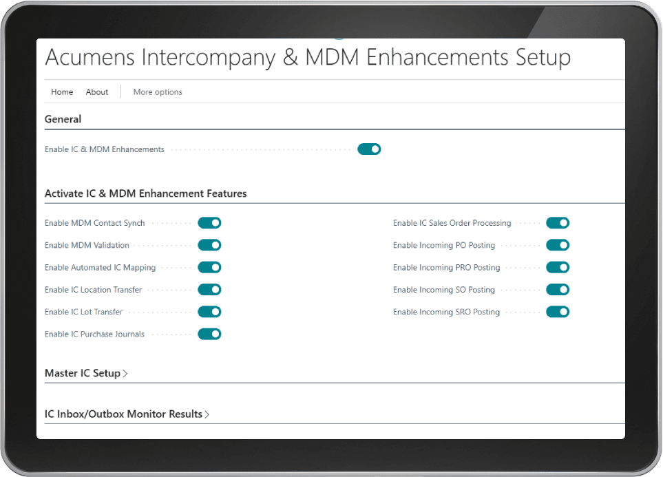 Acumens Intercompany & MDM Enhancements (NW)