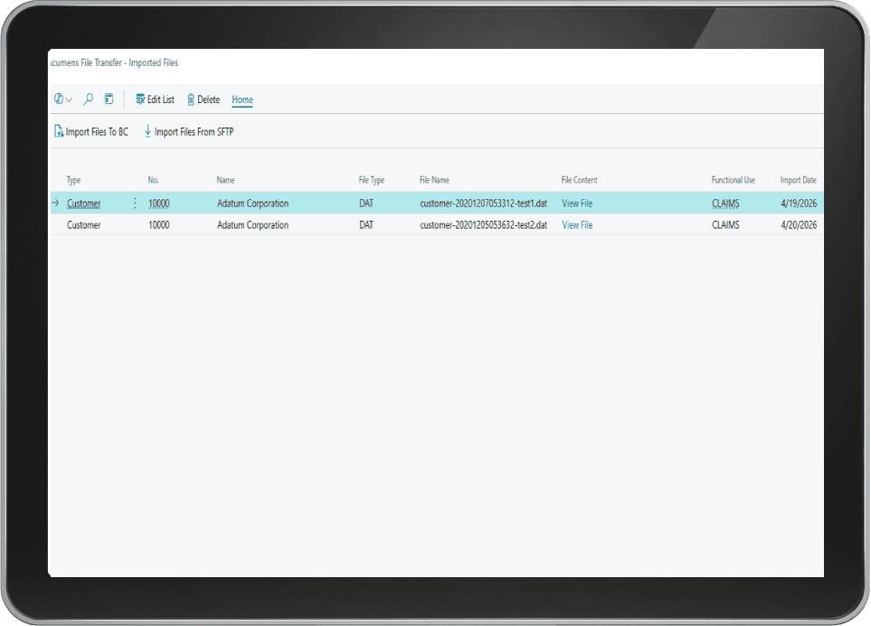 Acumens SFTP & Azure File Share Integration for 365 BC