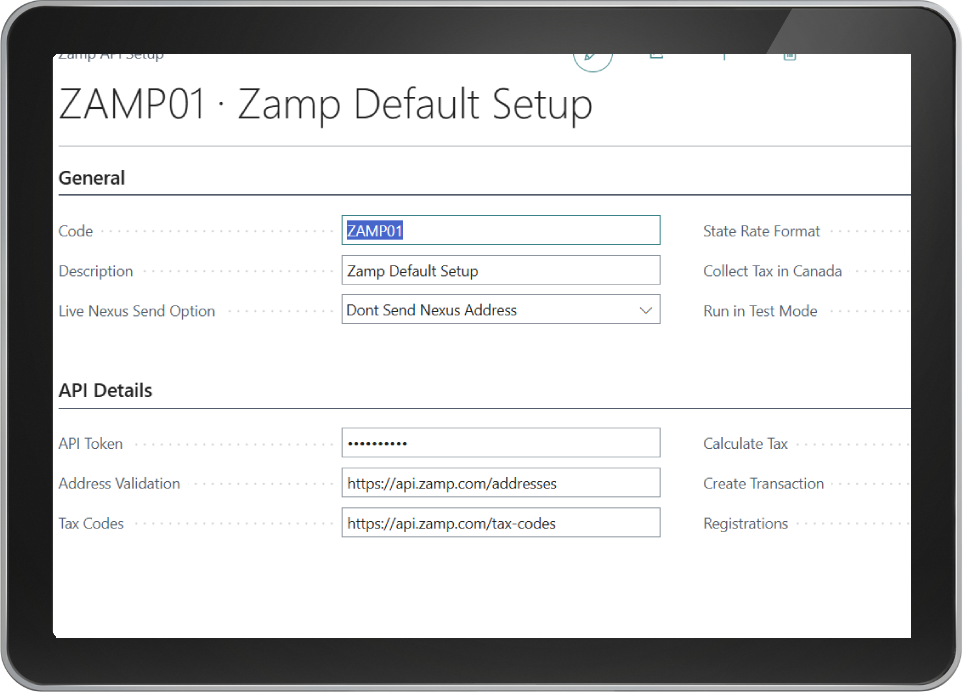 Acumens Zamp API for D365 BC
